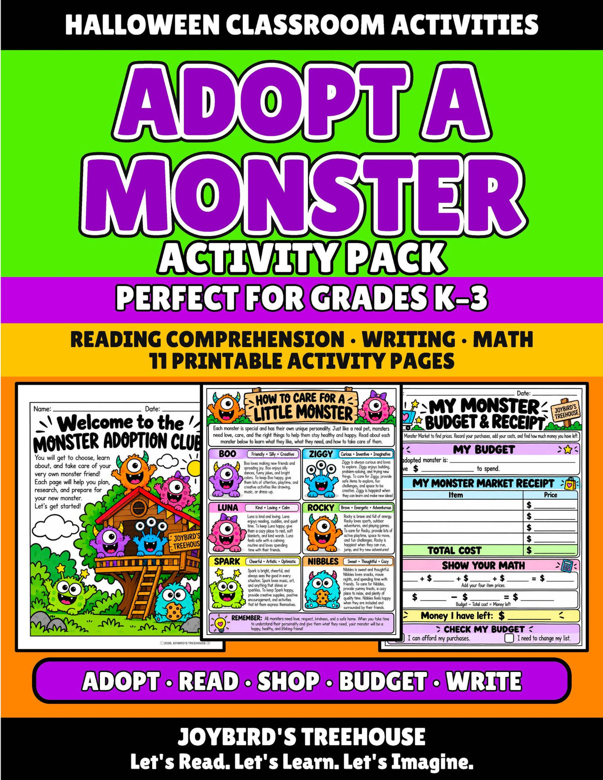 Adopt a Monster | Reading, Writing, & Math | K–3