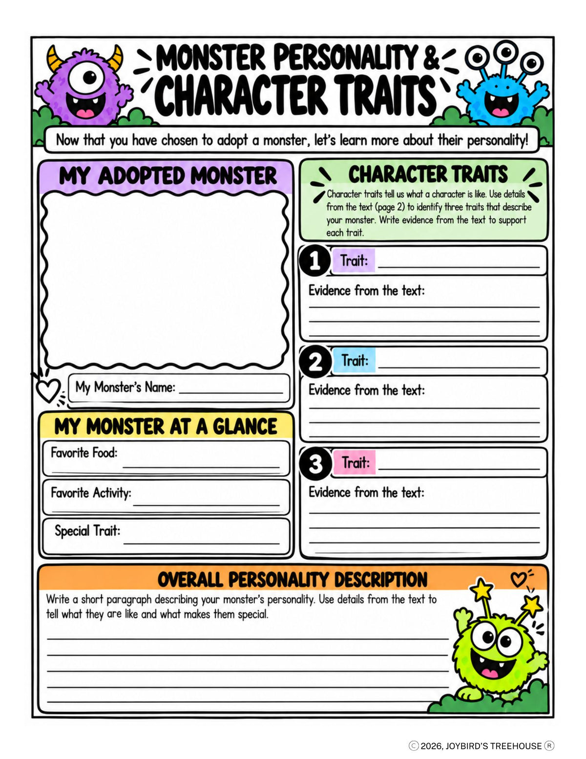 Adopt a Monster | Reading, Writing, & Math | K–3
